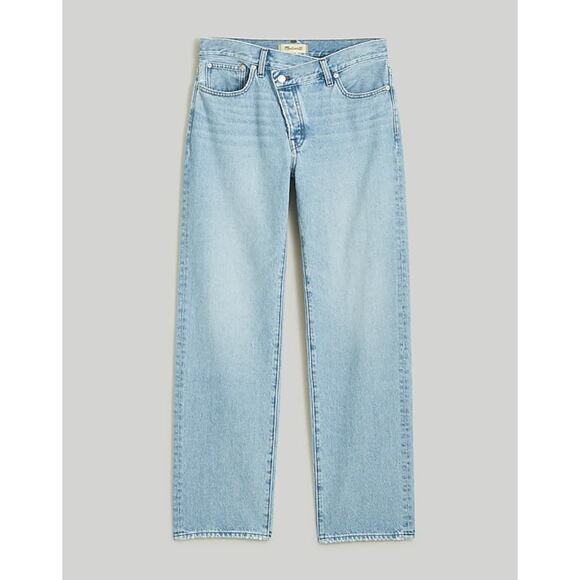 Madewell Low Slung Straight Jeans Sevilla Wash Blue Straight Slouchy US 27 NWT - Picture 4 of 16